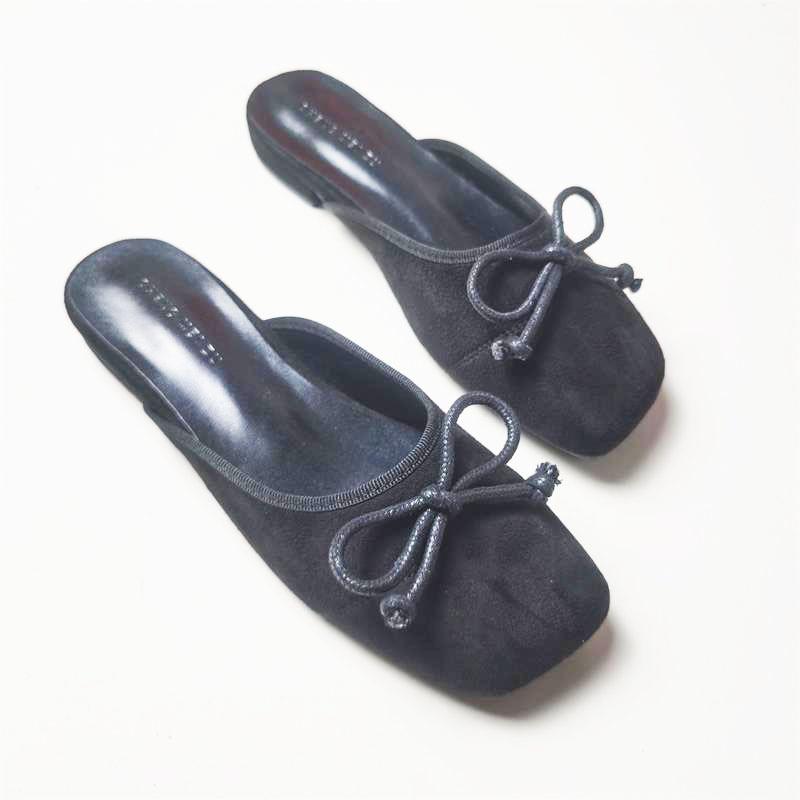 Chengmei Foot Spring Baotou Slippers Women s Half-drag Flat-soled Single Shoes Women s Exterior Wear Comfortable and Versatile 34