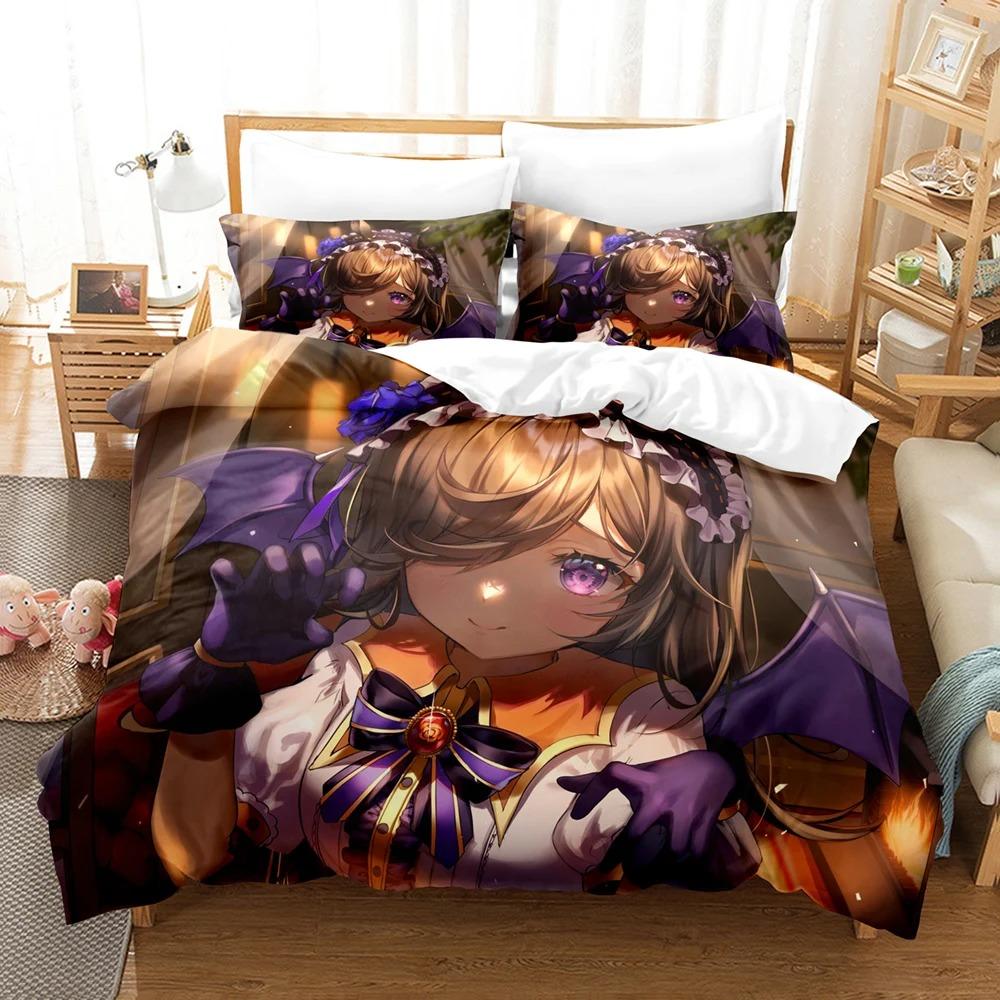 

3D Print Anime Kawaii Girls Pretty Derby Bedding Set Duvet Cover With Pillowcase Twin Full Queen King Size 70x133cm 2pcs