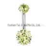 F136 Titanium 4-Prong 5A Cubic Zirconia Navel Ring - G23 Titanium Belly Button Piercing Jewelry