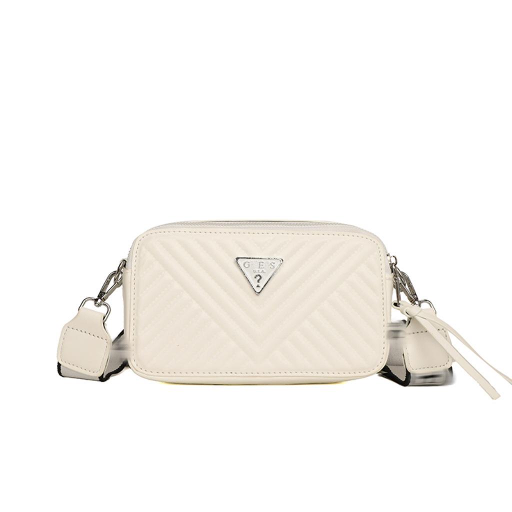Trendy Solid Color Camera Bag with Diamond Lattice, Wide Strap & Letter Design - Women's Crossbody & Single Shoulder