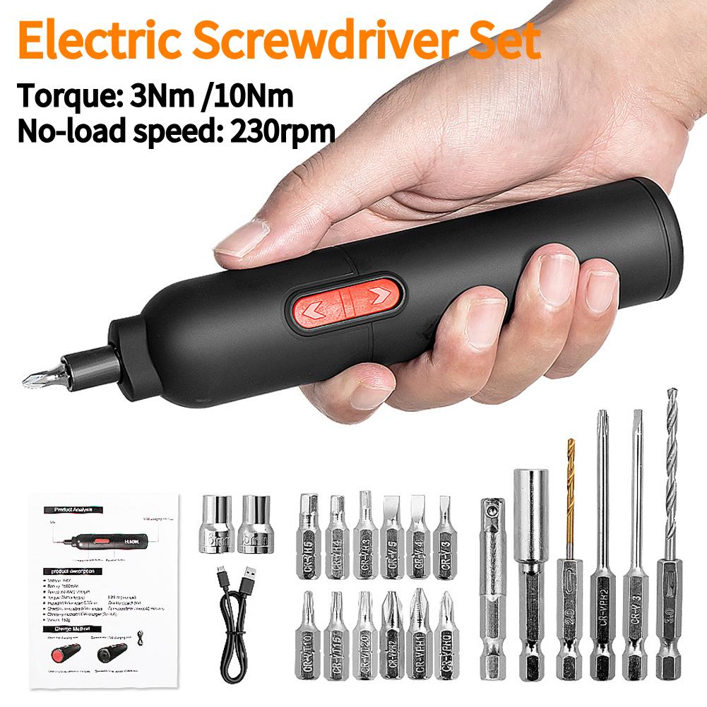 Electric Screwdriver Set LED Light Power Screwdriver 4V Automatic Screwdriver Rechargeable for Electronics Camera Laptop and PC