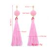 Bohemia Long Tassel Earrings Women Fashion Bead Alloy Dangle Earrings Ethnic Jewelry