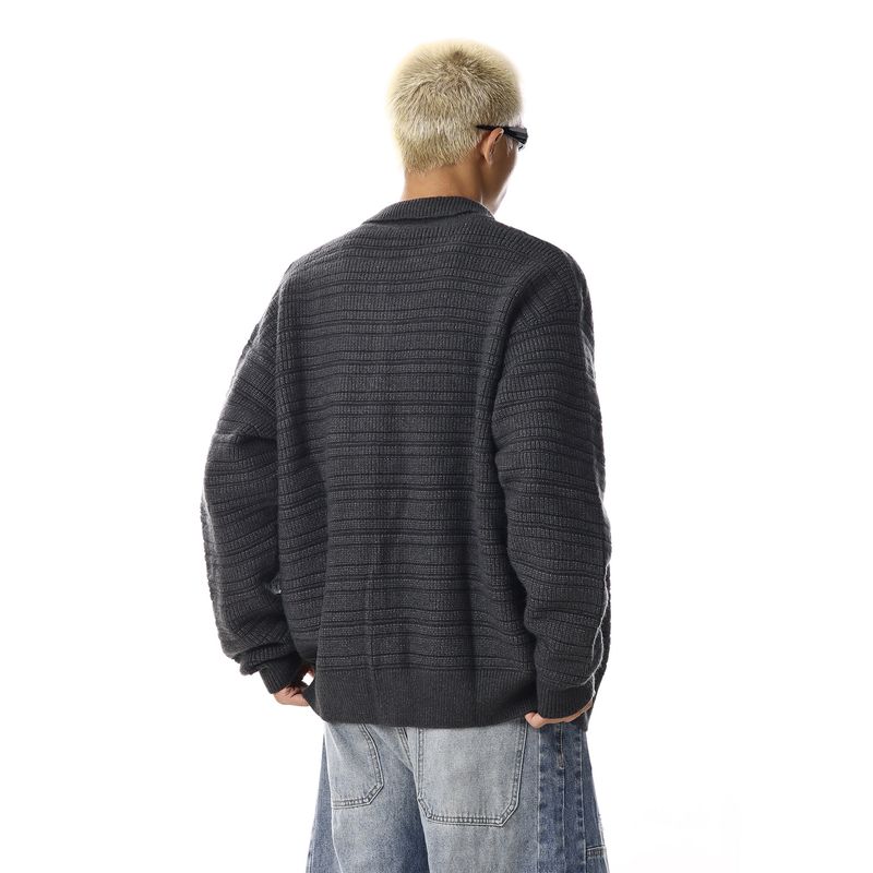 American Retro Old Money Style Knitted Cardigan Sweater for Men, New Autumn Casual High-End Design Couple's Jacket