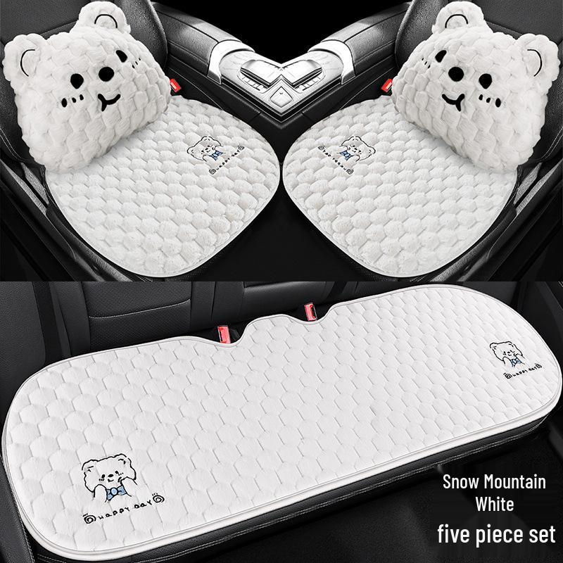 Universal Plush Fleece Car Seat Cushion: Thick, Cozy, and Cute for Autumn and Winter