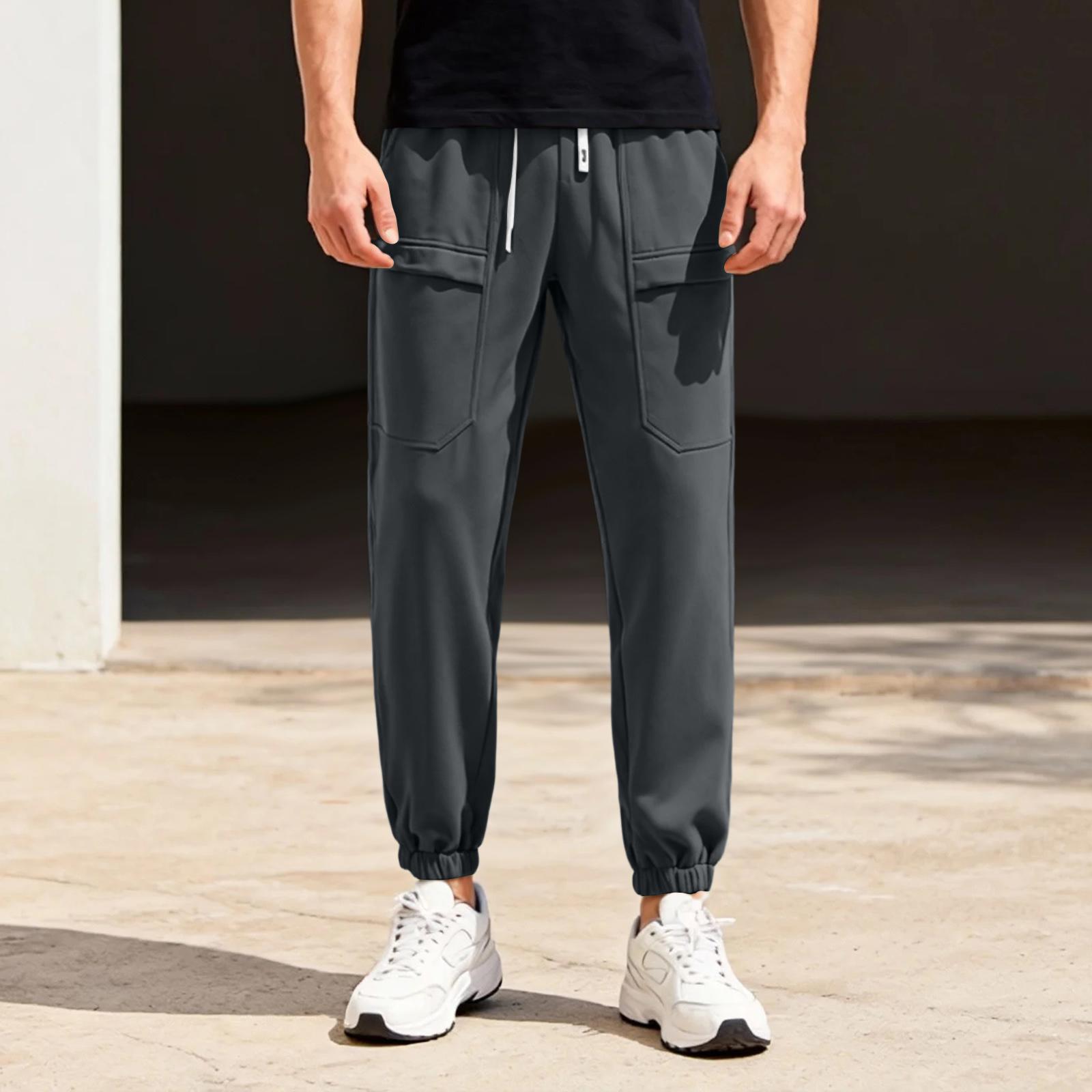 Men s Fleece-Lined Thermal Casual Outdoor Windproof Hiking Cuffed Joggers M