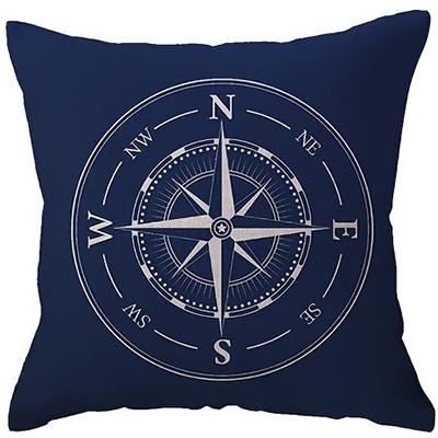 Rustic nautical pillow cover with sailboat and anchor design for sofa, car, bedroom decorative cushion cover