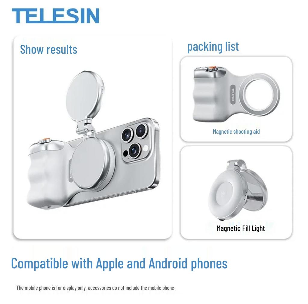 Telesin Fun Shoot MFI Certified Magnetic Remote Photography Handle with Auxiliary Zoom