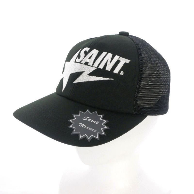 Used Saint Michael SAINTMICHAEL  A BATHNIG APE 26SS BAPE_MESH CAP Logo Mesh Cap Hat F Black Black SM-MK8-0000-C59