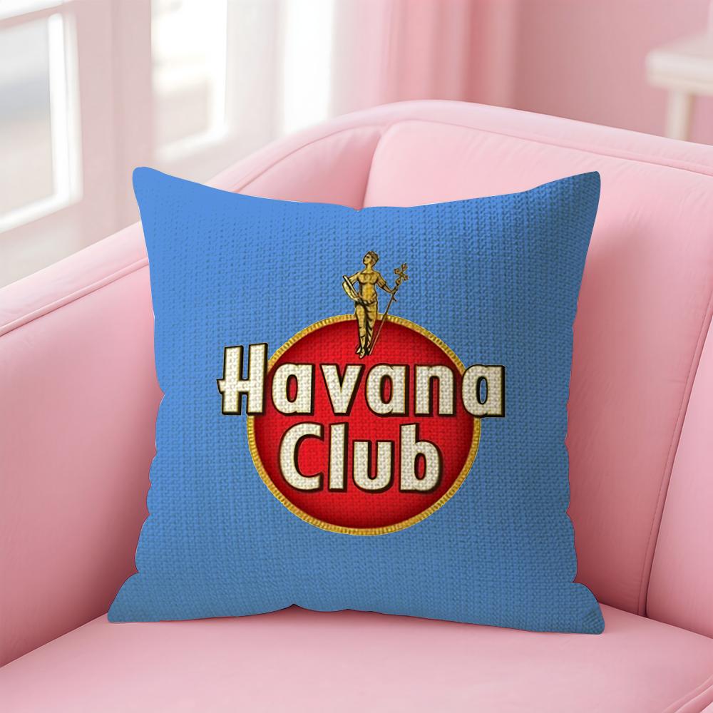 Classic HHavana Club Cushion Cover Natural Linen Pillow Case DoubleSided Print Decorative Sofa Pillowcase Home Decor Gift