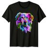 Colorful Dog Art Pet Lover Mens T-Shirt Womens Tee Graphic Unisex Top