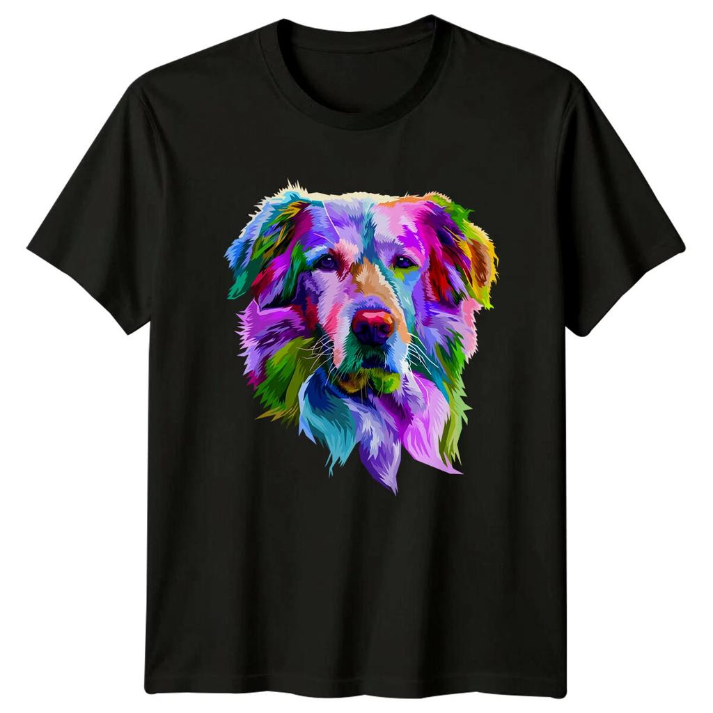 Colorful Dog Art Pet Lover Mens T-Shirt Womens Tee Graphic Unisex Top
