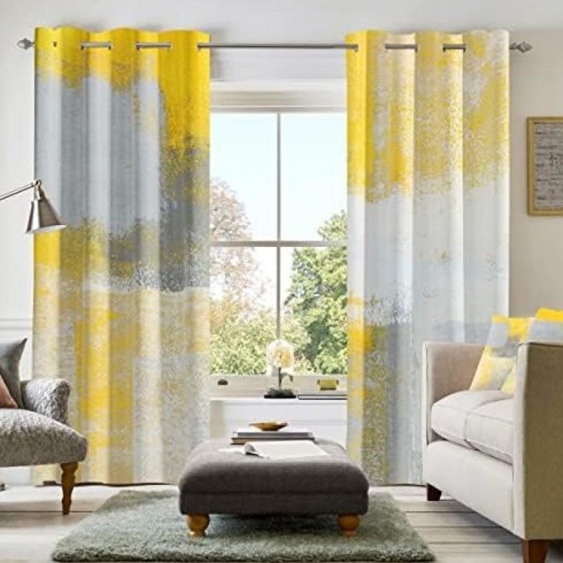 Modern Abstract Rustic Orange Blackout Curtains 2-Pack Living Room Bedroom Decor
