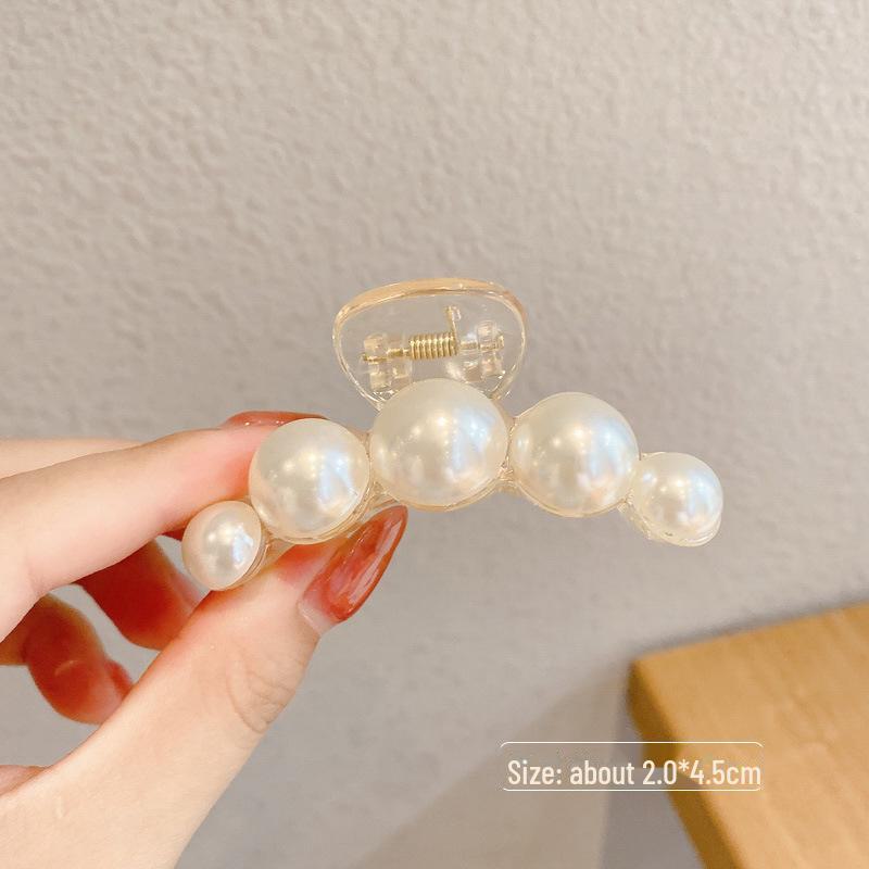 Versatile Milk Coffee Hair Clip: Large, Simple Shark Design for Women