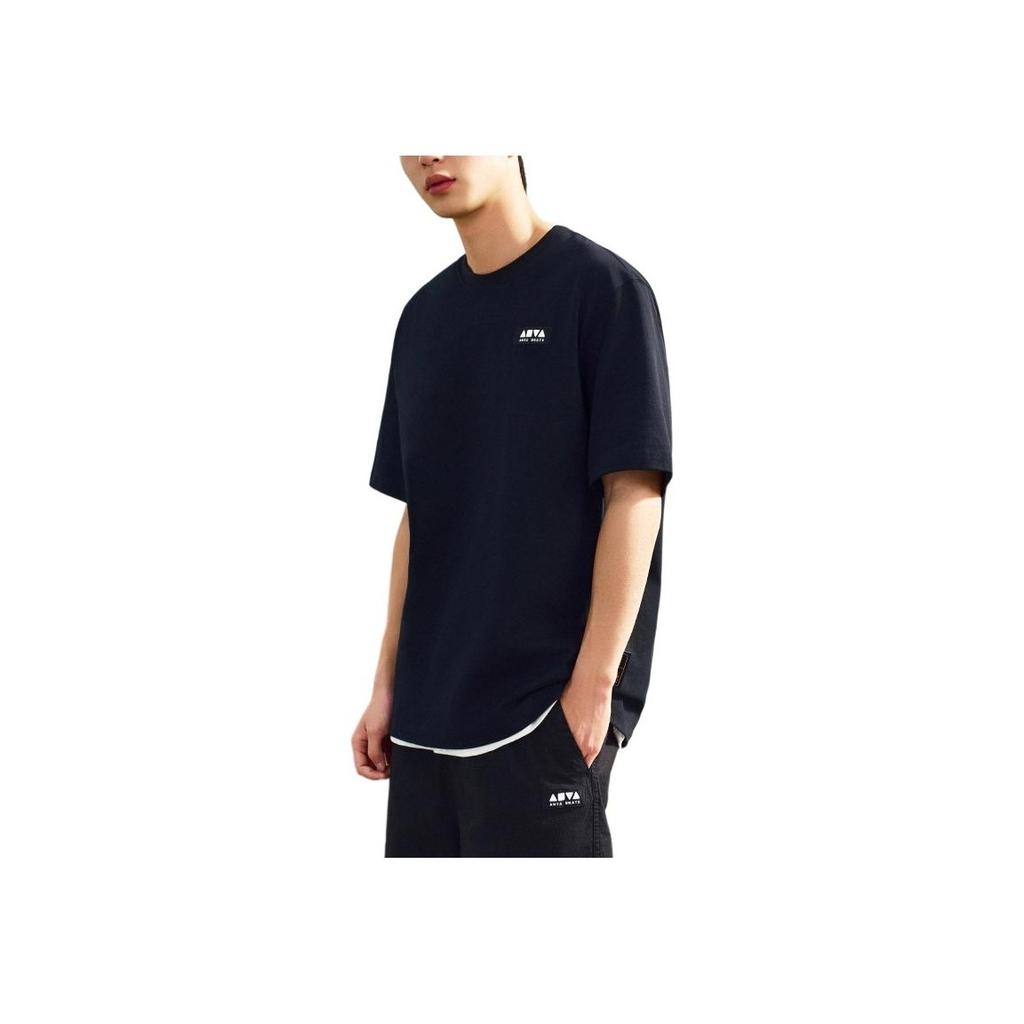 Anta Casual Loose Comfortable Versatile Round Neck Breathable Simple Short Sleeve T-Shirt Men Tops Basic-Black 152528134-4