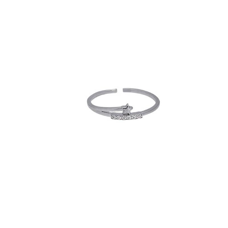 Star Zir*****Pen Ring Women'S Niche Design Sense High-Grade Little Finger Tail Ring Year Index Finger Ring