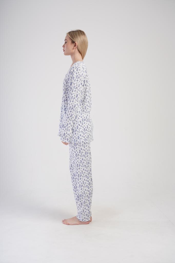 Women's Cotton Pajamas with Long Pants 3XL Vienetta Button-Up
