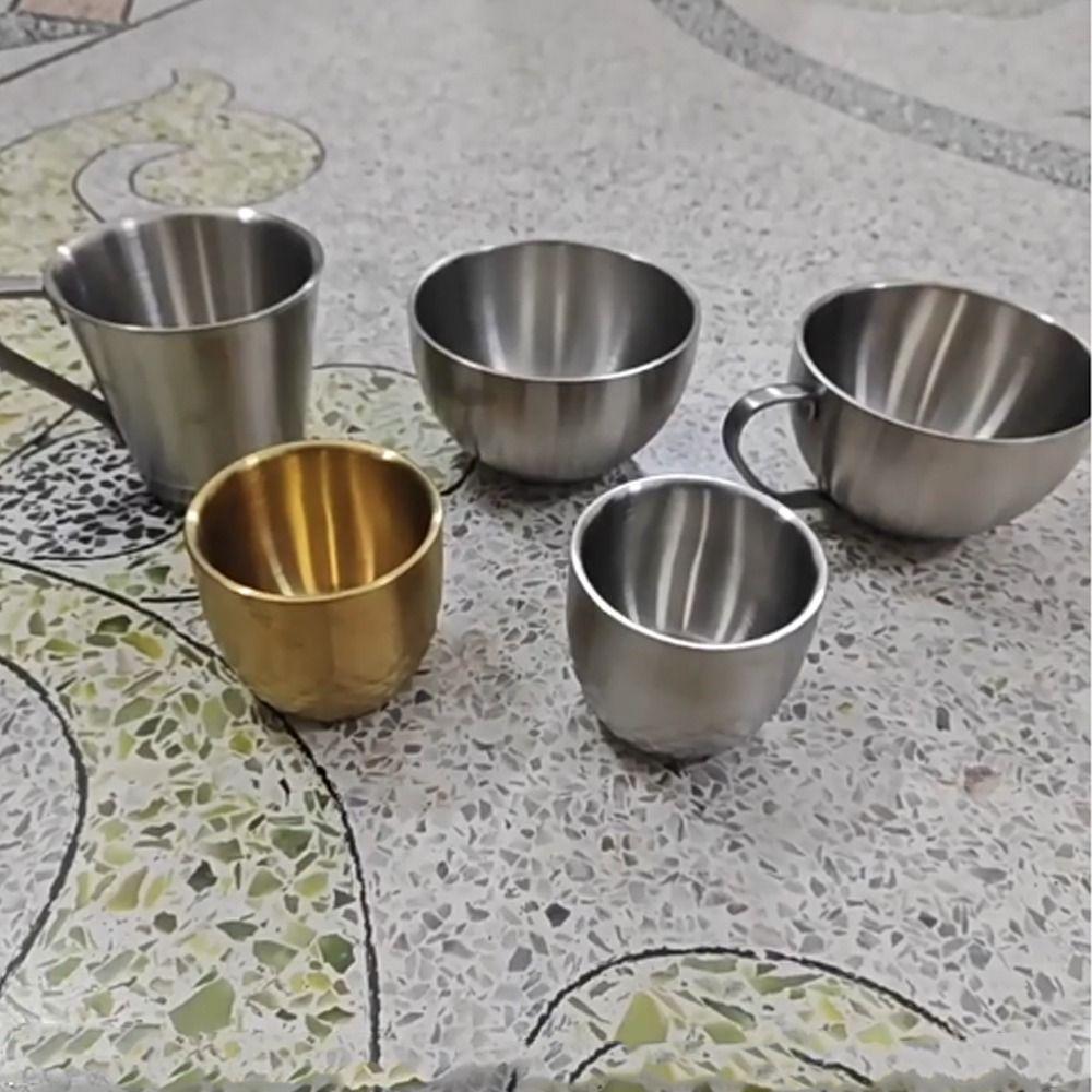 Odolný dvojitý šálek z nerezové oceli Nápojový šálek Nádobí Hrnky na víno Domov