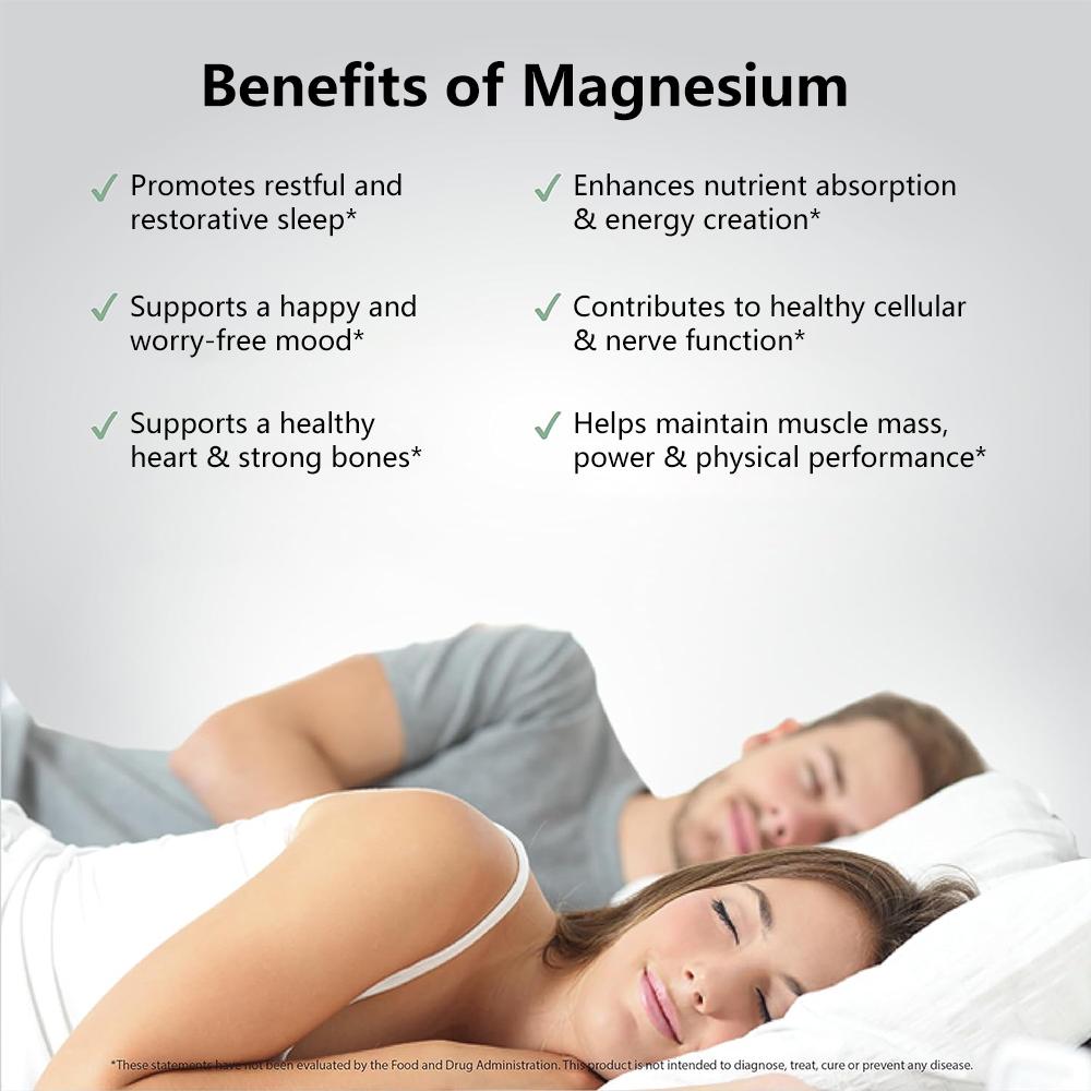 Bcuelov 7 types of magnesium composite capsules containing magnesium glycinate magnesium manganese citrate and vitamin B6 to aid sleep