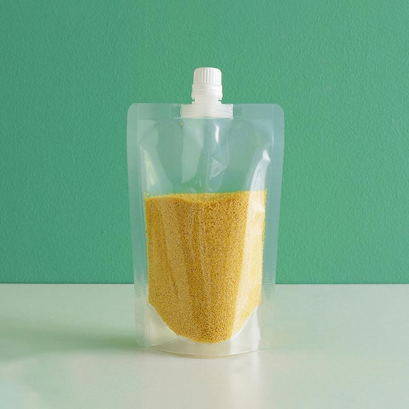 10Pcs Grain Storage Bag, Kitchen Suction Nozzle Bag Sealed Sub-bag Household Visual Transparent Food Sealed Bag