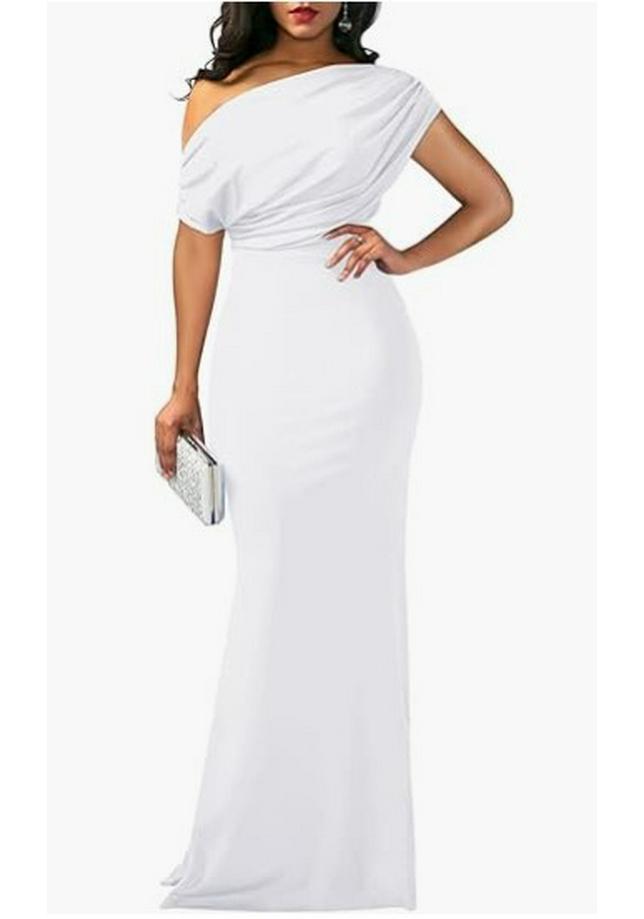 Abito Formale Donna Primavera 2024 Monospalla Senza Maniche Bodycon