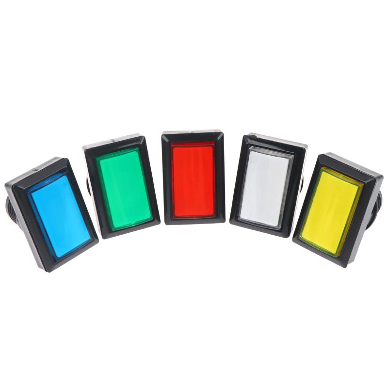 5Sets Arcade Rectangular Push Button Led Illuminated Rectangular Square 12V Light Microswitch For Arcade Machine Video Game Slot