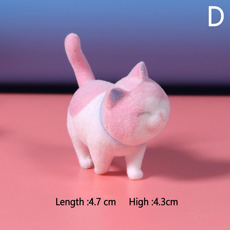 Kawaii Mini Tierpuppe Beflockung Dreidimensionale Katze Puppe Niedliche Simulation Katze Geschenk Mikrolandschaft Dekoration Desktop Ornamente