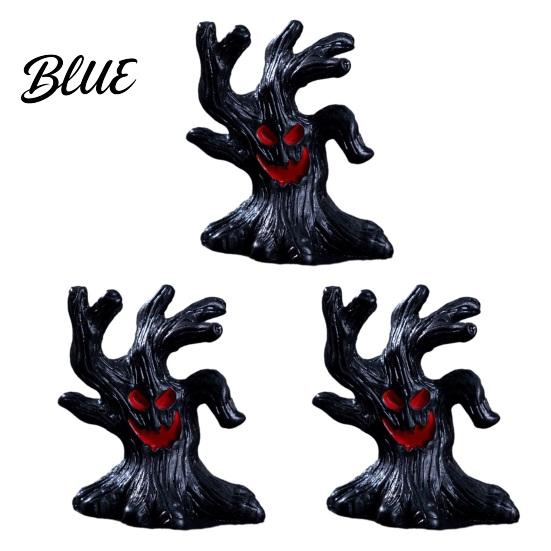 Durable Halloween Figurine 3Pcs Mini Resin Figurines Miniature Pumpkin Ghost Grim Reaper Castle