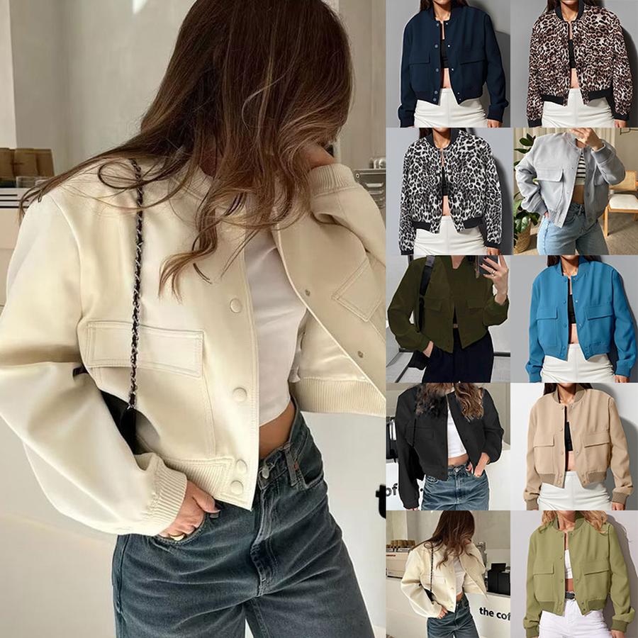 New Style Collar Coat with Large Pockets, Unisex Women's Jacket, Spring/Autumn Outerwear