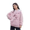 Li-Ning Sports Fashion Series Cat Letter Embroidery Fleece Casual Pullover Sweatshirt Women Tops Light-Water-Pink AWDRH00-4
