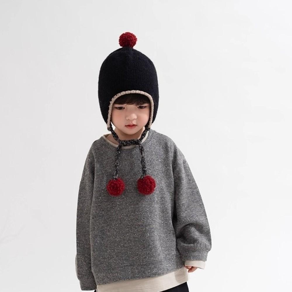 Windproof Ear Protection Hat Warm Knitted Cap New Beanie Hat  Kids