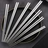 1 Pair Chinese Metal Chopsticks Household High Temperature Sterilizable Non-slip Stainless Steel Chopsticks Kitchen Accessories