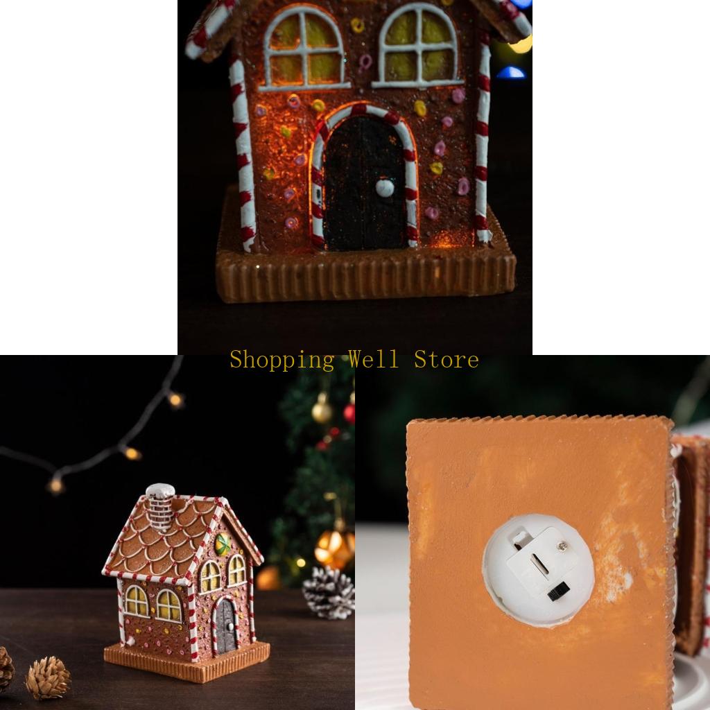 KX4B Large Christmas Village Gingerbreads Houses LED Christmas Gingerbreads Houses China Mainland