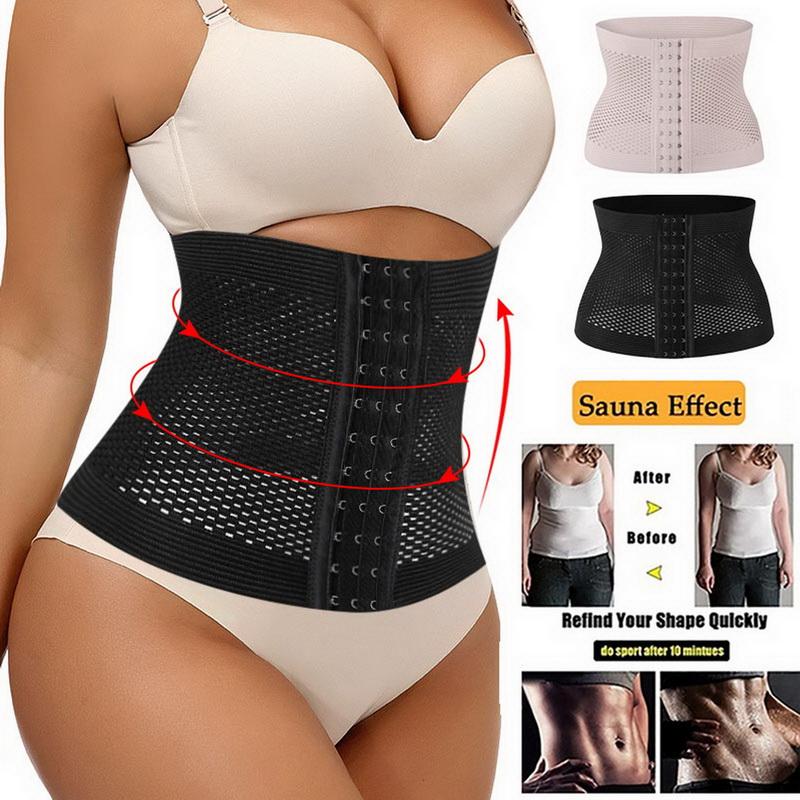 Women's Waist Trainer Cincher - 3 Strap Tummy Control Girdle With Steel Bones For Weight Loss