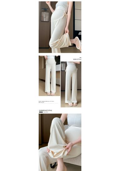 2026 Petite Maternity Drawstring Wide-Leg Pants for Spring/Summer/Autumn
