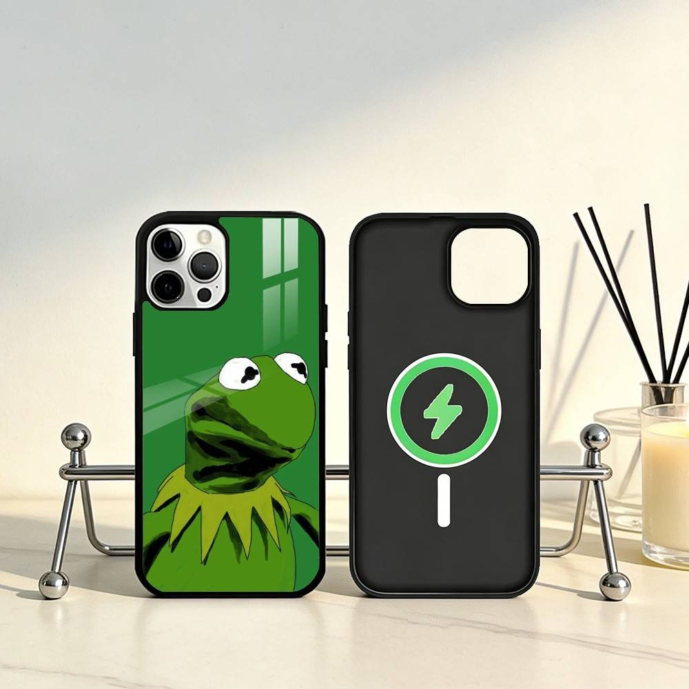 

K-Kermit-t the frog Cute Phone Case For iPhone17,16,15,14,13,12,11 Plus,Pro Max Magnetic For Magsafe Wireless Charging iPhone14PRO
