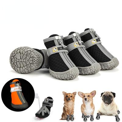 4 adet/takım Su Geçirmez Evcil Köpek Ayakkabıları Kaymaz Yavru Köpek Yağmur Ayakkabıları Chihuahua Yürüyüş Botları Nefes Alabilir Kedi Çorapları Evcil Hayvan Pati Aksesuarları