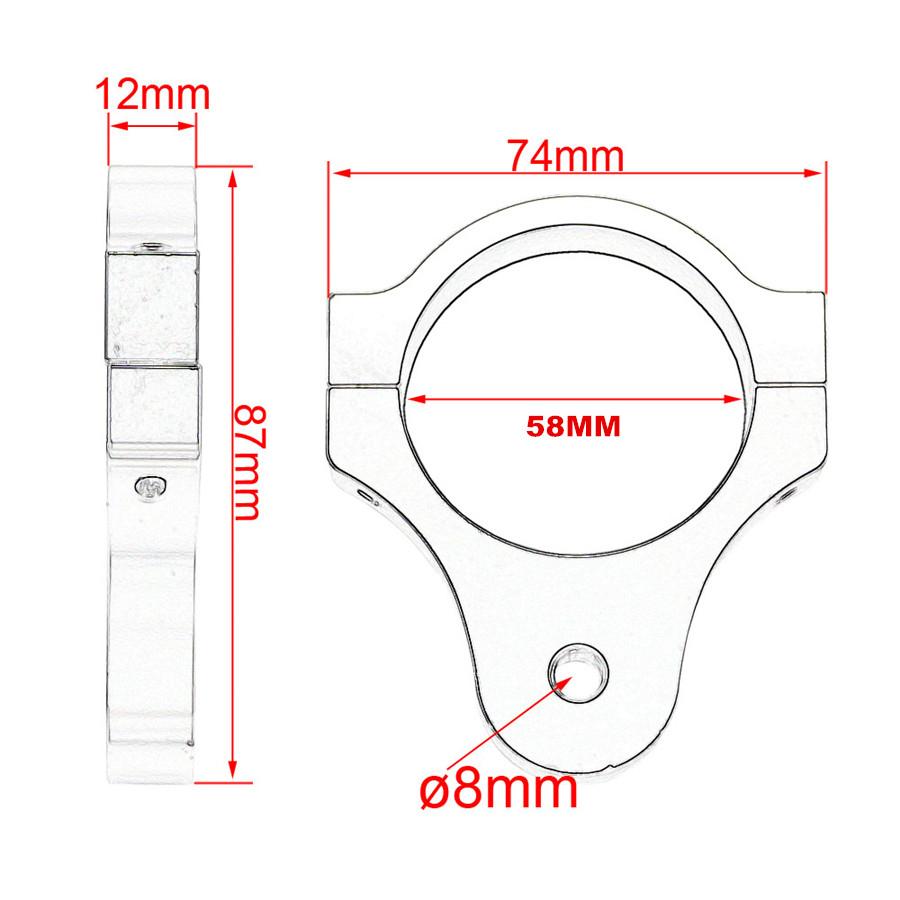 58mm CNC Aluminium Steering Damper Fork Frame Mounting Clamp Bracket for Motorcycle