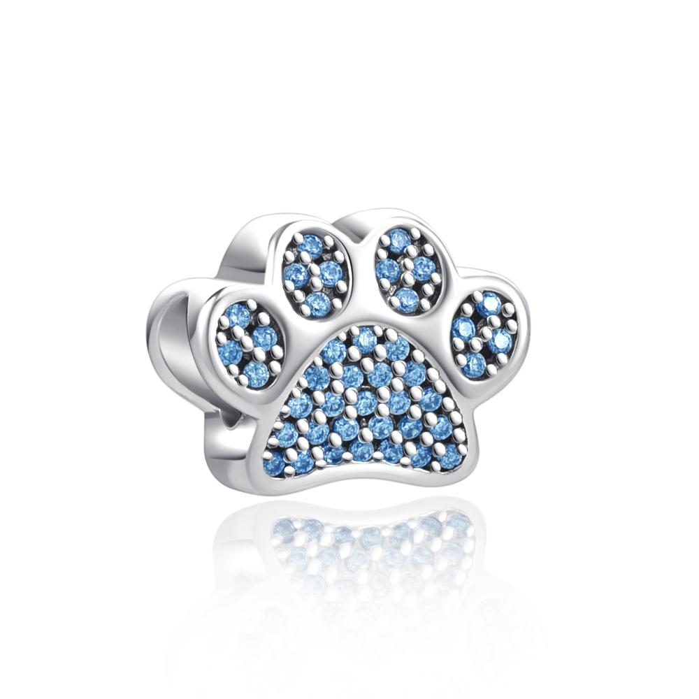 Neuer Kupfer Niedlicher Pfotenabdruck Hundeknochen Anhänger Perle Kompatibel Mit Authentischen Charm-Perlen Armbändern Halsketten Schmuckzubehör