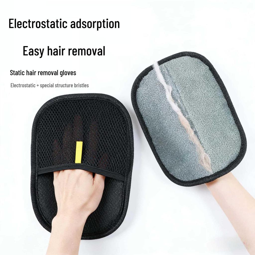 Pet Hair & Dust Removal Gloves - Double-Sided Bristles for Sofa, Clothes, and Cats