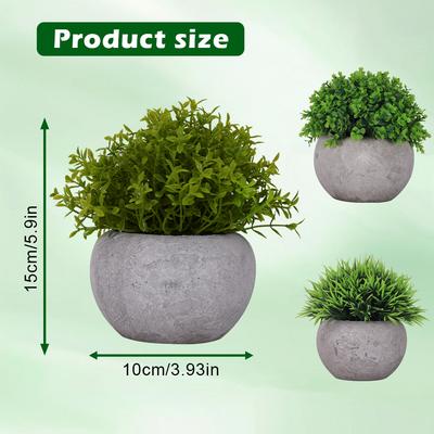 1 Pack Lifelike Plastic Potted Plant - Green Artificial Plants for Home/Office Decor, Fake Greenery Indoor/Outdoor Decoration