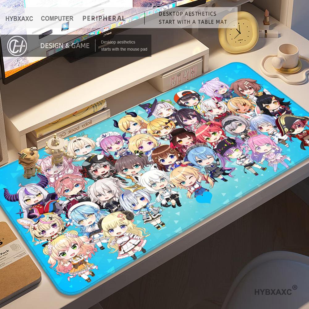 HYBXAXC Large HD Printing Hololive Group Photo Mouse Mat Non-slip Rubber Mat Office Cute Anime Girl Lock Edge Mouse Pad Carpet