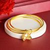 Vintage Three-Ring Lotus Seedpod Bracelet Women's 24K Gold AU999 - Lucky Meaning, Ideal Gift for Friends