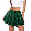 Women Mini Skirt Elastic High Waist Plaid Print Mini Skirt Summer Slimming Short Skirt Work Leisure Daily Wear