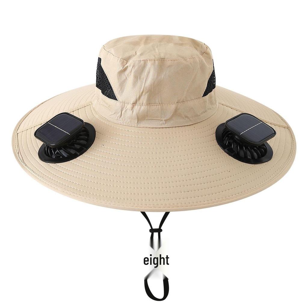 Men's Solar-Powered UV Protection Waterproof Fisherman Hat for Summer Outdoor Activities