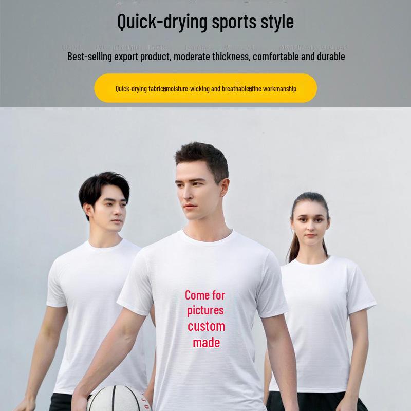 Custom Quick-Dry Round-Neck T-Shirts: Short-Sleeve Class Uniforms, Election Shirts, Summer Workwear, Cultural Shirts with Printed Logos