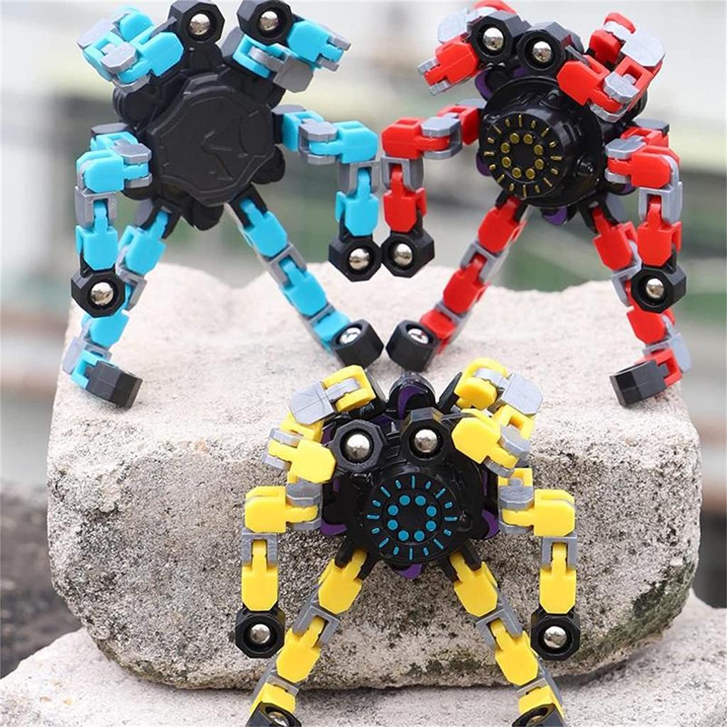 Trottola da Dito Giocattolo Catena Giocattolo Robot Robot Deformabile Fai da Te Robot Deformato Meccanico Spirale Twist Dito Decompressione Dito Bambini Adulti Pasqua