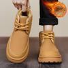 Men S Winter Leather Boots Warm Plush Lined Snow Footwear Waterproof Non Slip Ankle Length Lace Up Outdoor Hiking Shoes Size 39 To 48