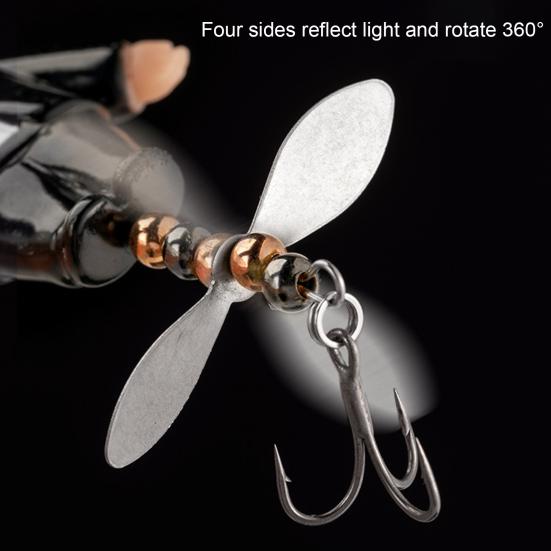 Señuelo de Pesca Giratorio con Anzuelo Triple Resistente al Desgarro Anti-Mordida Diseño Compacto Portátil Señuelo de Lentejuelas para Pesca de Superficie Señuelo Duro