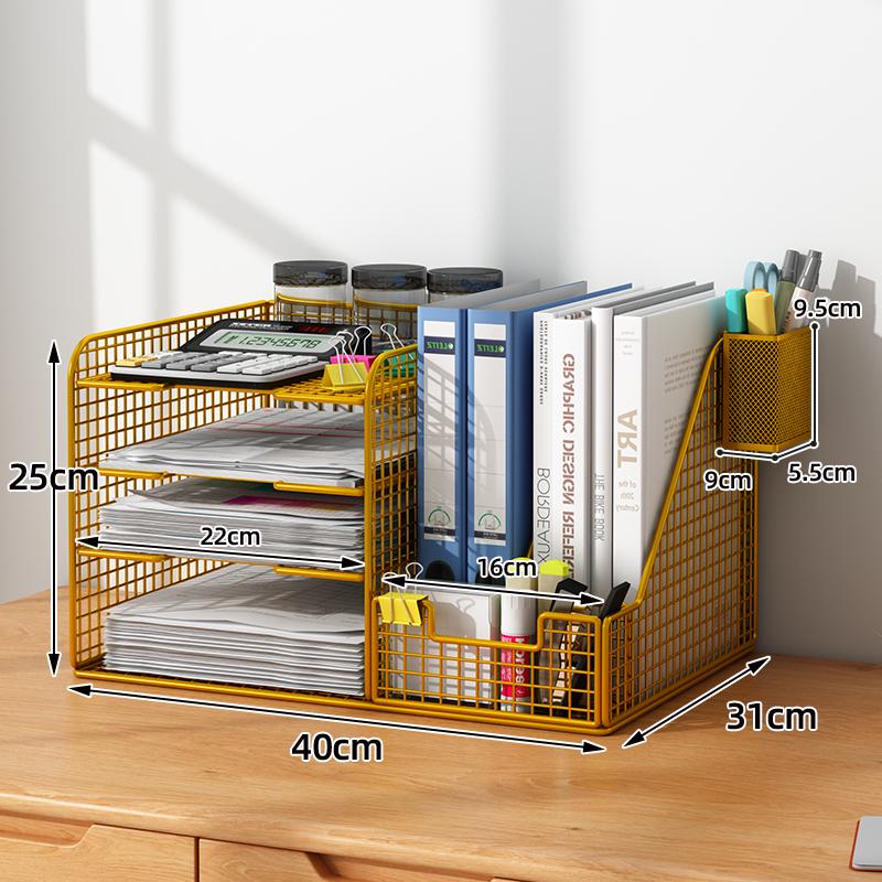 Multi-layer Desktop File & Bookshelf Organizer