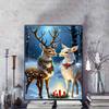 5d Christmas Elk Full Diamond Painting Kit, Diy Round Gemstone Decoration Painting Arts and Crafts Decoration Wall Gift Giving
